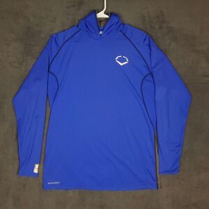 Evoshield Shirt Mens Large Blue Long Sleeve Hoodie Swagtech Lightweight Athletic